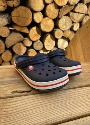 Детские кроксы сабо crocs crocband kids navy2 фото