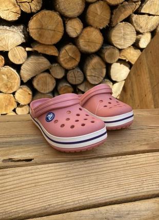 Детские кроксы сабо crocs crocband kids peony/pink2 фото