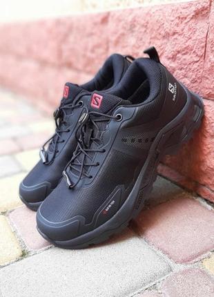 Salomon x gore tex черные с красным кроссовки мужские саломон гортекс осенние зимние евро зима водонепроницаемые отличное качество ботинки