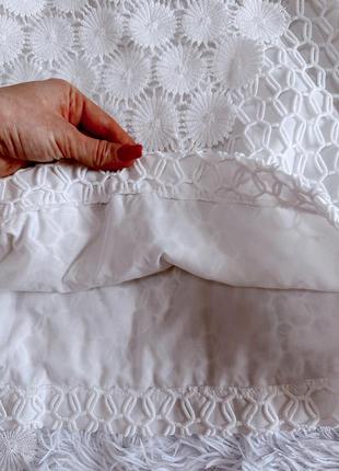 Оригинальная белая кружевная юбка topshop в цветочный принт6 фото