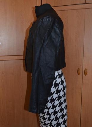 Кожаная укороченная куртка р.м винтаж3 фото