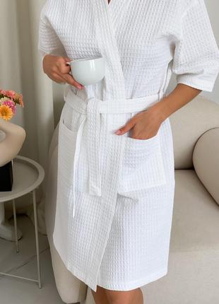 Женский вафельный халат кимоно5 фото