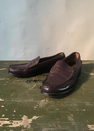 Шкіряні пені лофери sebago burgundy/бордовий