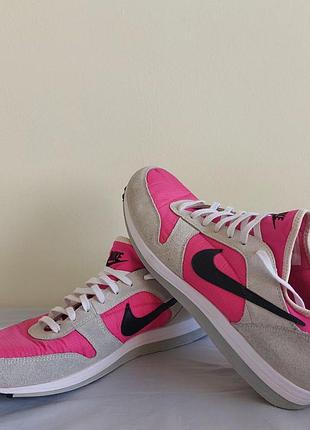 Розовые серые найк nike замш разовые кроссовки