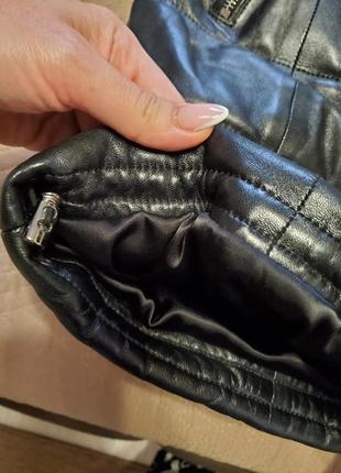 Пуховик зимний кожаный s