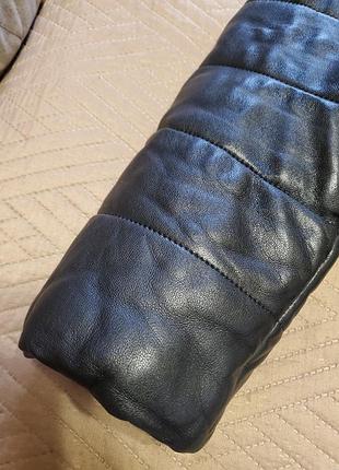 Пуховик зимний кожаный s5 фото