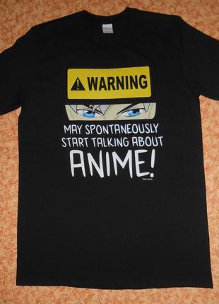 Футболка warning may spontaneously start talking about anime3 фото