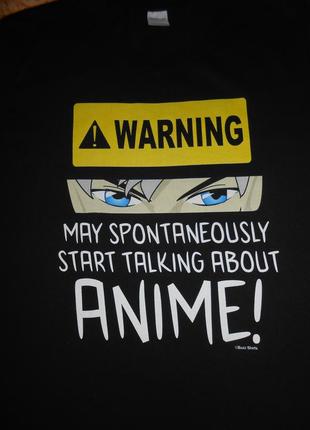 Футболка warning may spontaneously start talking about anime2 фото