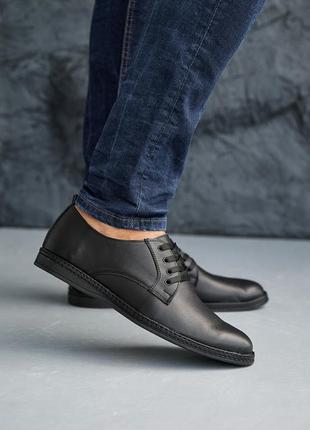 Чоловічі туфлі шкіряні весняно-осінні чорні emirro 343, розмір: 40, 42, 43, 44, 451 фото