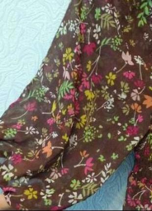 Чудесная блуза шифоновая туника с цветочным принтом3 фото