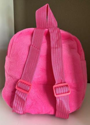 Красивий плюшевий дитячий рюкзак, в садок, для дівчаток "котик" (рожевий)2 фото