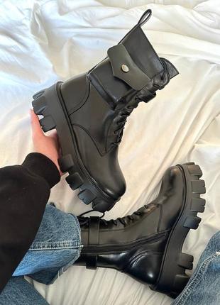 Женские ботинки черные boyfriend boots black