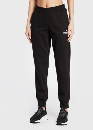Оригинальный женские спортивные штаны пума puma essentials sweatpants black на флисе
