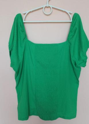 Ярко зеленая блуза, эластичная блузка, блуза-футболка батал 54-56 р.6 фото