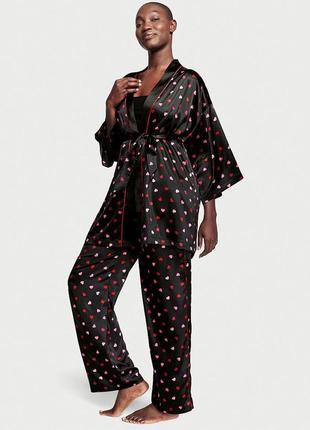 Комплект 3 в 1: халат, штани та майка victoria's secret вікторія сікрет піжама пижама виктория сикре