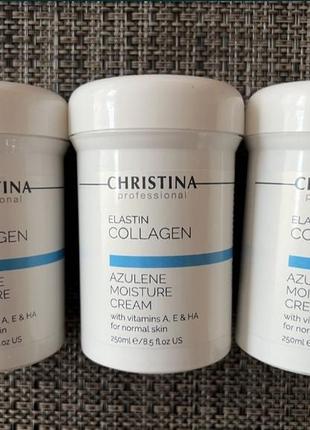 Азуленовый увлажняющий крем для нормальной и сухой кожи&nbsp;  christina elastin collagen azulene moisture cream with vitamins a, e&amp;ha