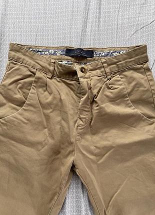 Мужские коричневые светлые брюки zara3 фото