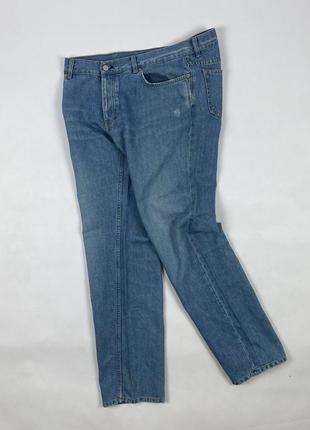 Оригинальные винтажные голубые джинсы helmut lang distressed denim light blue jeans