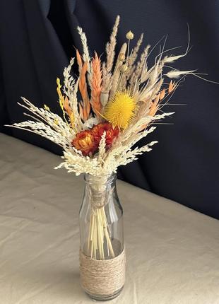 Міні букетик з сухоцвітів декор подарунок букетики осінь