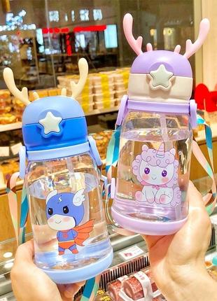 Дитяча пляшка поїльник для води з трубочкою2 фото