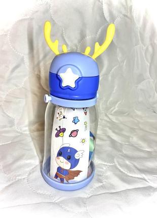 Дитяча пляшка поїльник для води з трубочкою3 фото