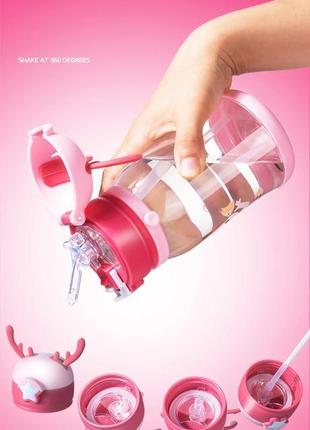 Дитяча пляшка поїльник для води з трубочкою6 фото