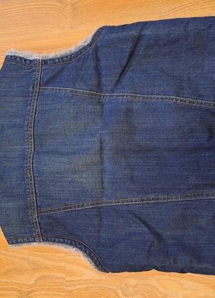 Жилетка джинсовая на меху 146-1523 фото