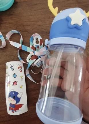 Дитяча пляшка поїльник для води з трубочкою5 фото