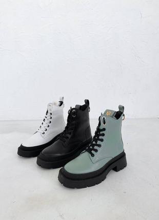 Демисезонные ботинки,
цвет: серо-зеленый, натуральная кожа10 фото