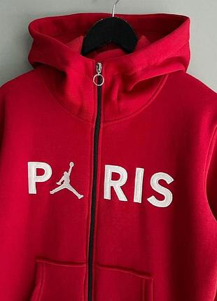 Люксовый зип-худи paris saint-germain красная 2