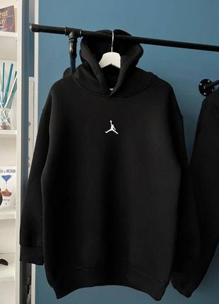 Мужской и женский худи air jordan на флисе джордан черный