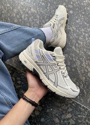 Женские кроссовки asics gel-venture 6 beige grey1 фото