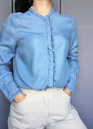 Джинсова рубашка/джинсовая/джинс/блуза/блакитна2 фото