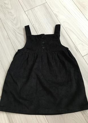 Черный вельветовый сарафан