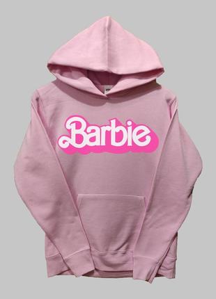 Женская розовая теплое худи с принтом barbie. барби s-xl