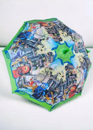 Дитяча парасолька лего ніндзяго для хлопчика напівавтомат, парасолька для дитини3 фото