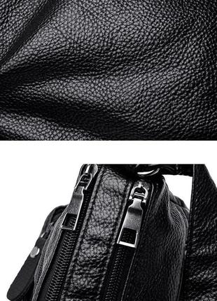 Женская сумка через плечо 10186 кросс-боди черная7 фото