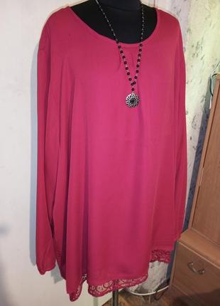 Женственная,нарядная,2-ух слойная блузка с кружевом,мега батал,gina benotti3 фото