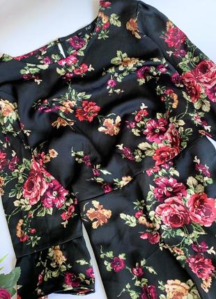 Шикарное сатиновое платье в цветы f&amp;f3 фото
