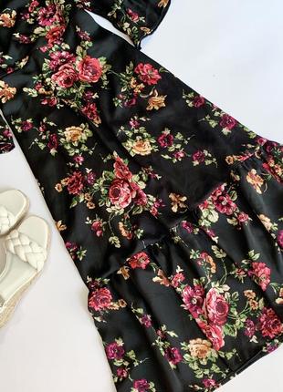 Шикарное сатиновое платье в цветы f&amp;f5 фото