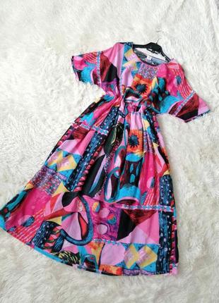 Легке літня сукня з натуральної невагомої бавовняної тканини мідіплаття з натуральної невагомої баво2 фото