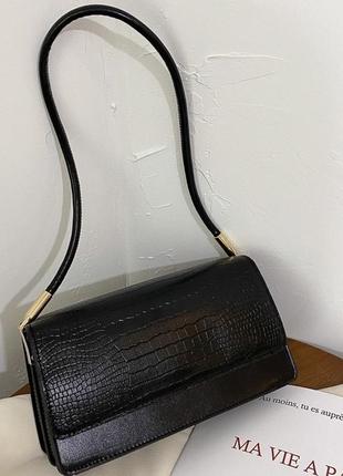 Жіноча сумочка через плече клатч чорна