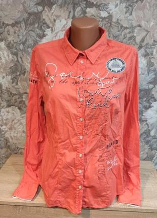 Soccx женская рубашка оранжевого цвета размер l 40