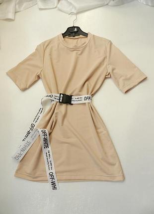 Плаття футболка з поясом розмір 42-46 (бірок з розміром і складом тканини немає) тканина двунить(я б