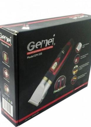 Профессиональная машинка для стрижки волос gemei gm-550 с двумя аккумуляторами2 фото