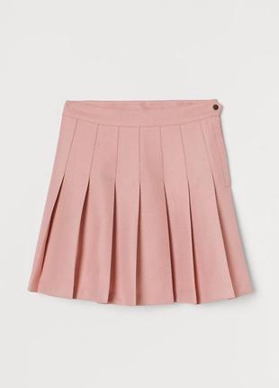 Розовая теннисная плотная юбка мини h&m