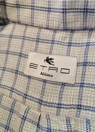 Сорочка etro з коротким рукавом в клітку зроблена в італії l5 фото