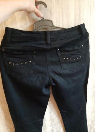 Черные плотные джинсы3 фото