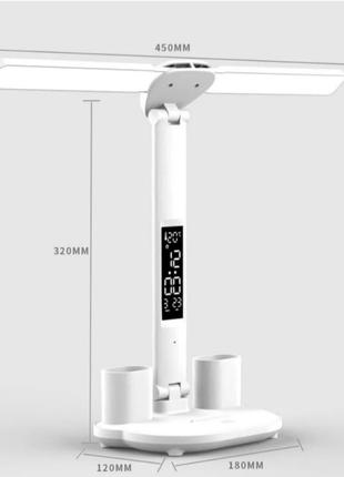 Світлодіодна настільна лед (led) лампа з дисплеєм і вбудованим акумулятором5 фото