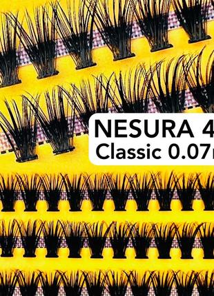 Вії nesura eyelash classic 40d, вигини c та d, 0,07, 60 пучків2 фото